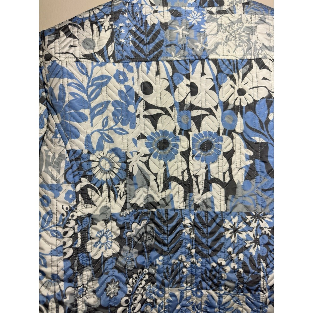 Multiples Quilted Blue Floral Zip Jacket M - Picture 3 of 16